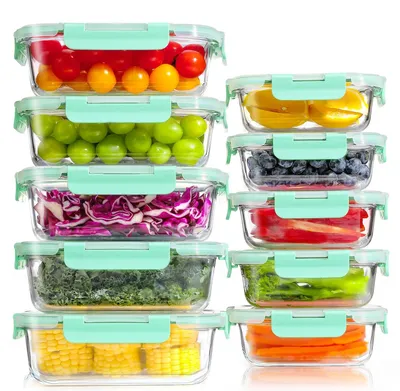 Image de YASHE Boîtes en verre LN-10pcs-Green, 10 pièces, 7,05 L