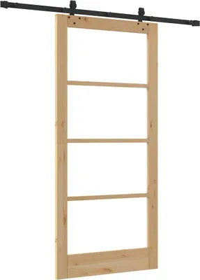 Immagine prodotto di vidaXL Porta scorrevole ORKDAL, 93 x 202 cm, legno massello di pino e vetro