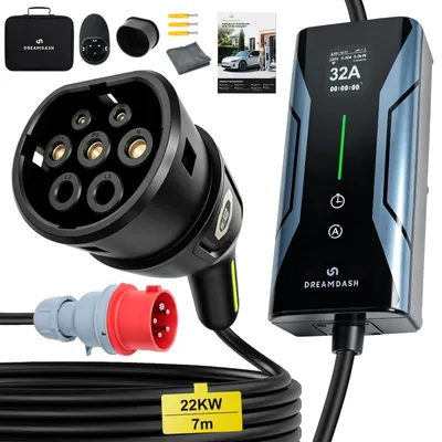 Image de Câble de recharge Type 2 - 22 kW - 7 mètres - Étanchité IP67 - Chargeur pour véhicule électrique