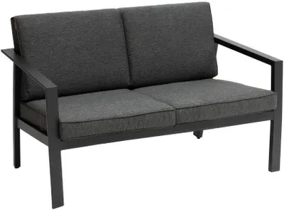 Produktbild von Gartensofa "pavane" graphit aus epoxybehandeltem aluminium  - Hespéride