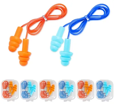 Produktbild von 6 Paar Silikon Ohrstöpsel mit Geräuschunterdrückung, Wasserdicht, für Schlaf & Schwimmen