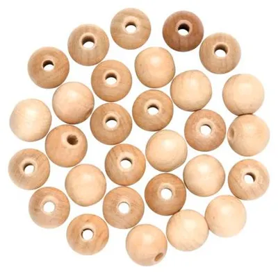 Obrázok produktu pre Drevené korálky FSC100% 8 mm prírodné, 80 kusov