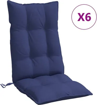 Produktbild von vidaXL Hochlehner-Auflagen 6 Stk. Marineblau Oxford-Gewebe