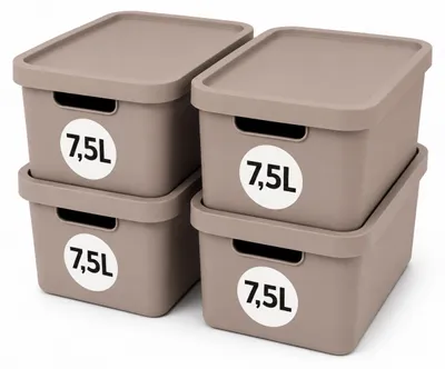 Produktbild von Plastard Aufbewahrungsbox mit Deckel 4er-Set 7,5 Liter in Pink