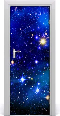 Produktbild von Tulup Türaufkleber 75x205 cm Dekorative Aufkleber Selbstklebend Wasserdichte Tapete Abnehmbar Schlafzimmer Wohnzimmer Wohnkultur - Sternenhimmel Klebstoff