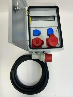 Produktbild von IP54 Metall Stromverteiler Wandverteiler CEE 32A 16A 2x230V mit Kabel 5m 94V-4