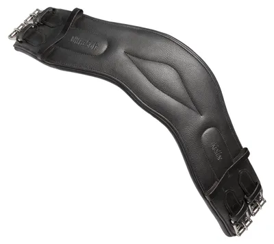 Produktbild von Leder-Sattelgurt Kieffer Ultrasoft schwarz Kurzgurt anatomisch geformt Rollschnalle Elastomerband, Sattelgurt Länge:55cm
