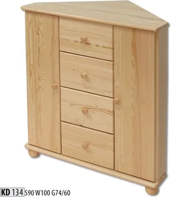 Produktbild von Eckschrank Schrank Regal Kommode Schrankkommode Eckkommoden Massive Anrichte