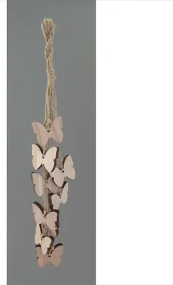 Produktbild von HOLZ Girlande BÜNDEL SCHMETTERLING mit 9 SCHMETTERLINGEN ca 5cm. NATUR