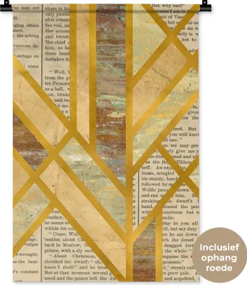 Produktbild von MuchoWow® Wandteppich Wandbehang Marmor - Vintage - Gold 60x90 cm Tapisserie Dekoration Wandtuch - Foto-Teppich - Abwaschbar