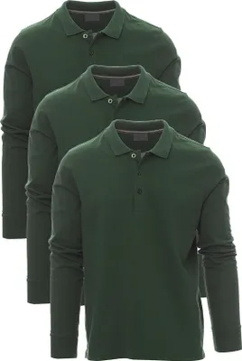 Produktbild von Mivaro Herren 3er Pack Poloshirt Langarm - aus reiner Baumwolle - Regular Fit - Polo Shirt mit Knopfleiste und Kragen - atmungsaktiv und hautfreundlich ideal für Arbeit Freizeit und Büro