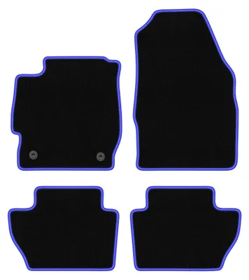 Immagine prodotto di Tappetini in moquette per Ford Ka+ 2014- (hatchback) – set 4 pezzi, nero/blu, su misura – Wielganizator CARLUX