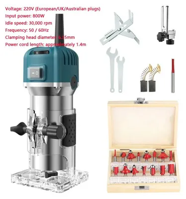 Obrázek produktu pro Elektrická frézka – typ D, stolní frézka – 800 W – s vrtákem – pro frézování, zahlubování a gravírování