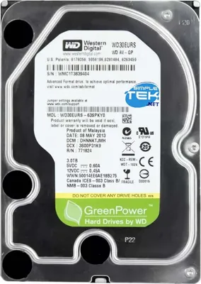 Immagine prodotto di Wd Wd30eurs 3,5" Sata Hard Disk Hdd Disco Rigido Computer Fisso Nas Dvr Pc