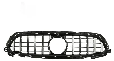 Produktbild von Für Panamericana GT Style Kühlergrill mit Kameralöchern Ersatz für Mercedes Benz EClass W213 C238 S213 Facelift 2021+ (Chrom Schwarz)