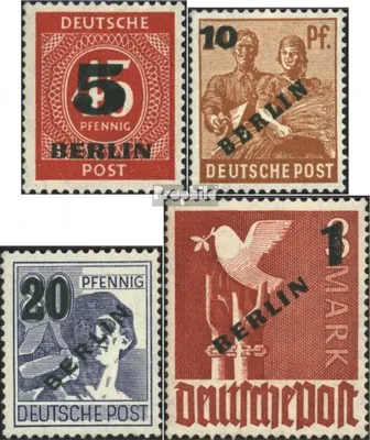 Produktbild von Briefmarken Berlin (West) 1949 Mi 64-67 (kompl.Ausg.) gestempelt Grünaufdruck