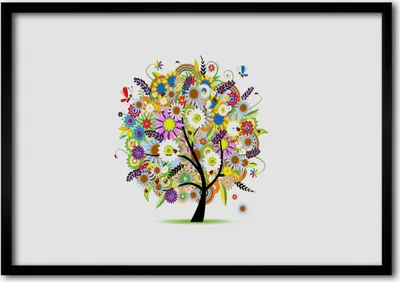 Produktbild von Bild 100x70 MDF-Rahmen Wandkunst Baum Kunst