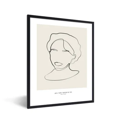 Produktbild von MuchoWow® Gerahmtes Poster Text - Zitate - Strichzeichnungen - Frauen 30x40 cm - Poster mit Schwarzem Bilderrahmen Wandposter Rahmen Foto Bilder - Wanddeko - Kunstdrucke