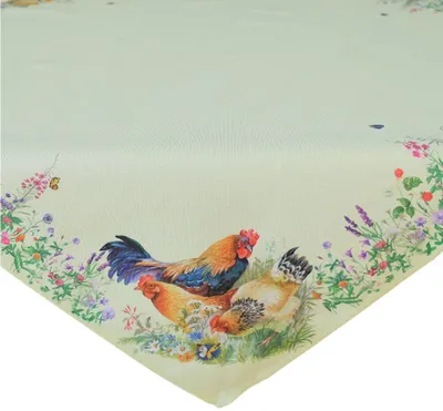 Imagen del producto de Mantel individual ENJA con diseño de pollitos, ideal para Pascua, de poliéster, 85 x 85 cm