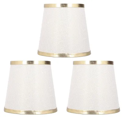 3er Set E14 Lampenschirme, Leinen, 15x14x11 cm, für Tisch- & Stehleuchten
