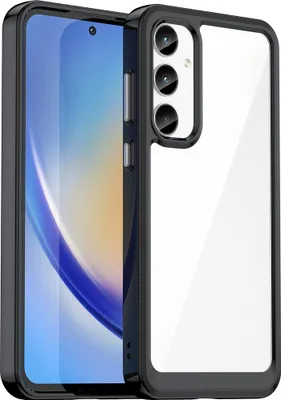 Produktbild von Schutzhülle für Samsung Galaxy A35 Klar Rückseite Stoßfeste TPU Silikon Bumper Hülle Schwarz