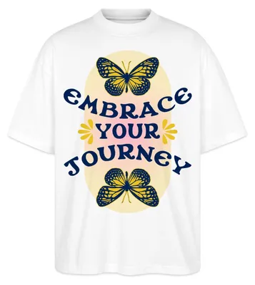 Produktbild von Spreadshirt Embrace Your Journey Hippie Y2K Spiritualität Retro Design Oversize Uni T-Shirt, XL, Weiß