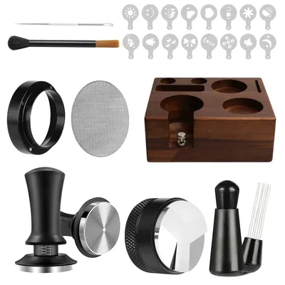 Espresso-Tamperset 58 mm mit Tamperstation, 9-teilig