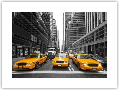 Produktbild von Poster - Poster ohne Rahmen - Taxi Stadt Straße Transport - 40x30 cm - Wand Bild - Wanddeko - Wandbilder - Kunstposter - Wandposter - Bilder - Kunstdruck - Wanddekoration - Wandbild - P2XAA40x30-2695