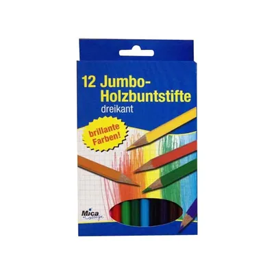 Produktbild von 12 dreieckige Jumbo-Buntstifte - Mica College