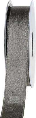 Produktbild von Satinband Glitzer Geschenkband Grau 25mm 20m Deko Weihnachten Tischdeko