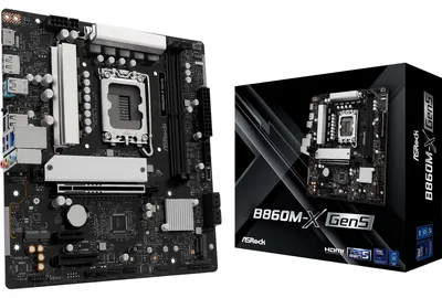 Produktbild von Asrock B860M-X Gen5, Intel, LGA 1851 (Socket V1), Intel Core Ultra (Series 2), DDR5-SDRAM, 128 GB, DIMM