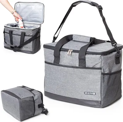 Produktbild von Thermotasche 26,5 L Groß Kühltasche ideal für Camping & Reisen Grau
