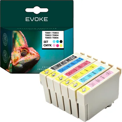 Produktbild von 6x Tintenpatrone für Epson T0801 + T0802 + T0803 + T0804 + T0805 + T0806 XL ❇️