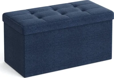 Obrázek produktu pro SONGMICS 76cm lavice s úložným prostorem, skládací sedací komoda, podnožka, tmavě modrá