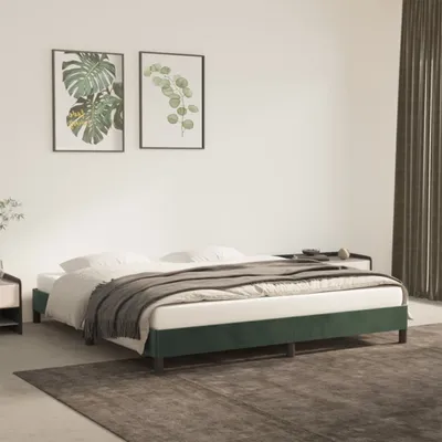 Produktbild von The Living Store Bettgestell Dunkelgrün 180x200 cm Samt