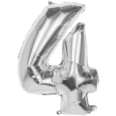 Zdjęcie produktu dla Balon foliowy Boland cyfra "4" srebrny 86 cm