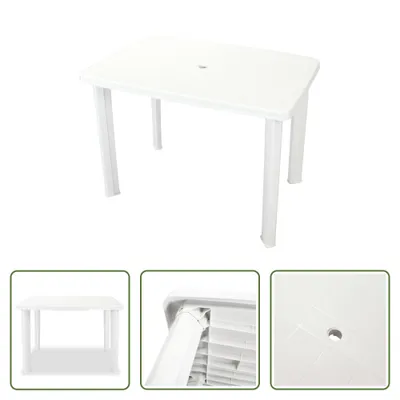 Immagine prodotto di The Living Store tavolo da giardino bianco 101 x 68 x 72 cm plastica
