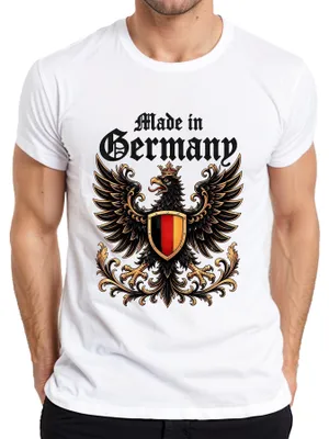 Produktbild von Germany Bundesadler Wappen Stolz Statement Sarkasmus Herren T-Shirt, Weiß, 3XL