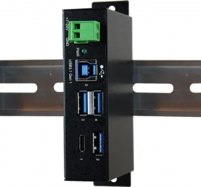Zdjęcie produktu dla EXSYS EX-1194HMS, USB 3.2 Gen 1 (3.1 Gen 1) Type-B, USB 3.2 Gen 1 (3.1 Gen 1) Type-A, USB 3.2 Gen 1 (3.1 Gen 1) Type-C, 5000 Mbit/s, Czarny, Plastik, 7 - 48 V