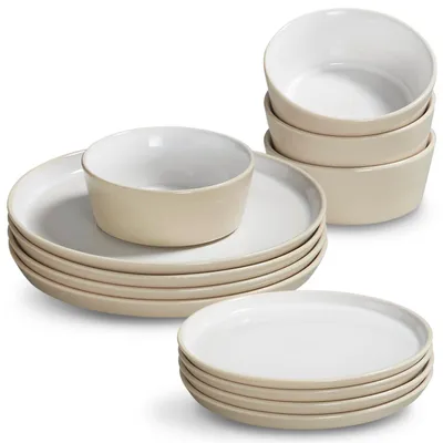 Obrázok produktu pre 12-dielna súprava riadu pre 4 osoby – moderný porcelán v rustikálnom štýle