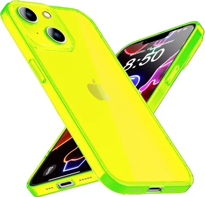 Produktbild von Neon Hülle für iPhone 14 Plus, Durchscheinend Bunt Handyhülle Schutzhülle Cover Gelb