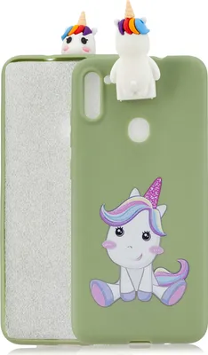 Produktbild von Für Samsung A11 Soft TPU Back Cover Cartoon Malerei Handy Hülle Shell mit Bracket niedliches Pferd