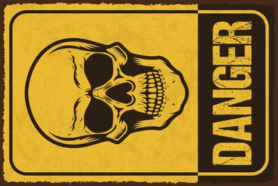 Produktbild von vianmo Holzschild 18x12 cm Danger skull