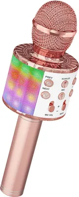 Produktbild von Mikrofon Karaoke Mikrofon Bluetooth,Mikrofon Kinder Kabellos mit LED-Leuchten