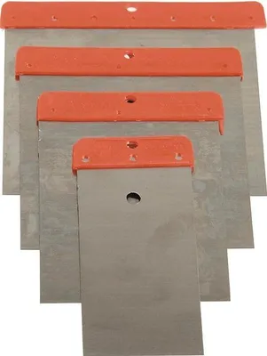 Produktbild von Haromac Japanspachtelsatz 4tlg. Stahl Breite 50 / 80 / 100 / 120mm mit Kunststoff-Rücken - 38305004