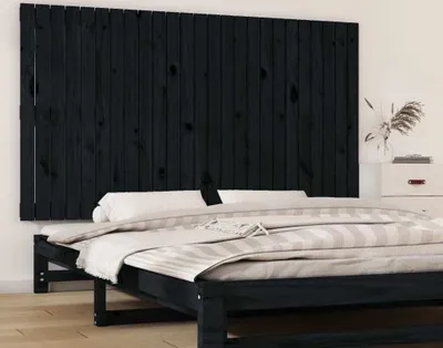 Produktbild von Wand-Kopfteil Schwarz 159,5x3x90 cm Massivholz Kiefer , Kopfteile Design 2024