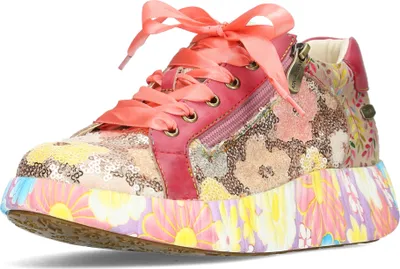 Produktbild von Laura Vita Damen Sneaker knallige Farben mit Reißverschluss NIKITO-44, Größe:37 EU, Farbe:Rosa