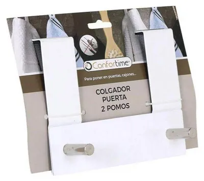 Obrázok produktu pre Vešiak na bundy Confortime na dvere (2 vešiaky) (17 X 13,4 x 8,5 cm)