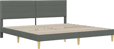 Obrázek produktu pro vidaXL Rám postele s čelem, tmavě šedý, 183 x 213 cm, látka