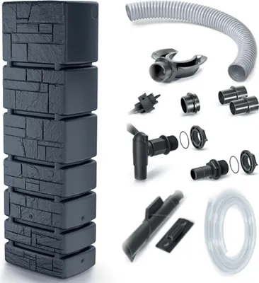 Produktbild von Set Turmstein 350L Regenwassertank + Anschlusskit für Regenwassertanks Icanset 1 + Icanset 5